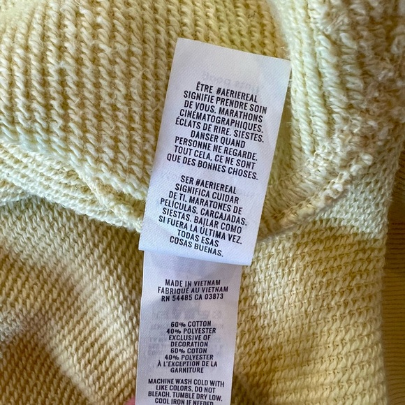 aerie Oversized Cotton Ribbed Sweater Sun Yellow Golden Glow Small - Picture 12 of 13